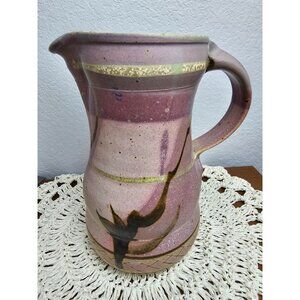 Elmer Taylor Studio Art Pottery Pitcher Stoneware ET, 9 inch, serviceable